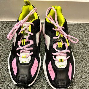 RARE Nike M2k Tekno Black Pink Neon Sneakers 8.5 Runners